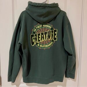 Green Creature Skateboards Finest Horrors Spiderweb Graphic Hoodie